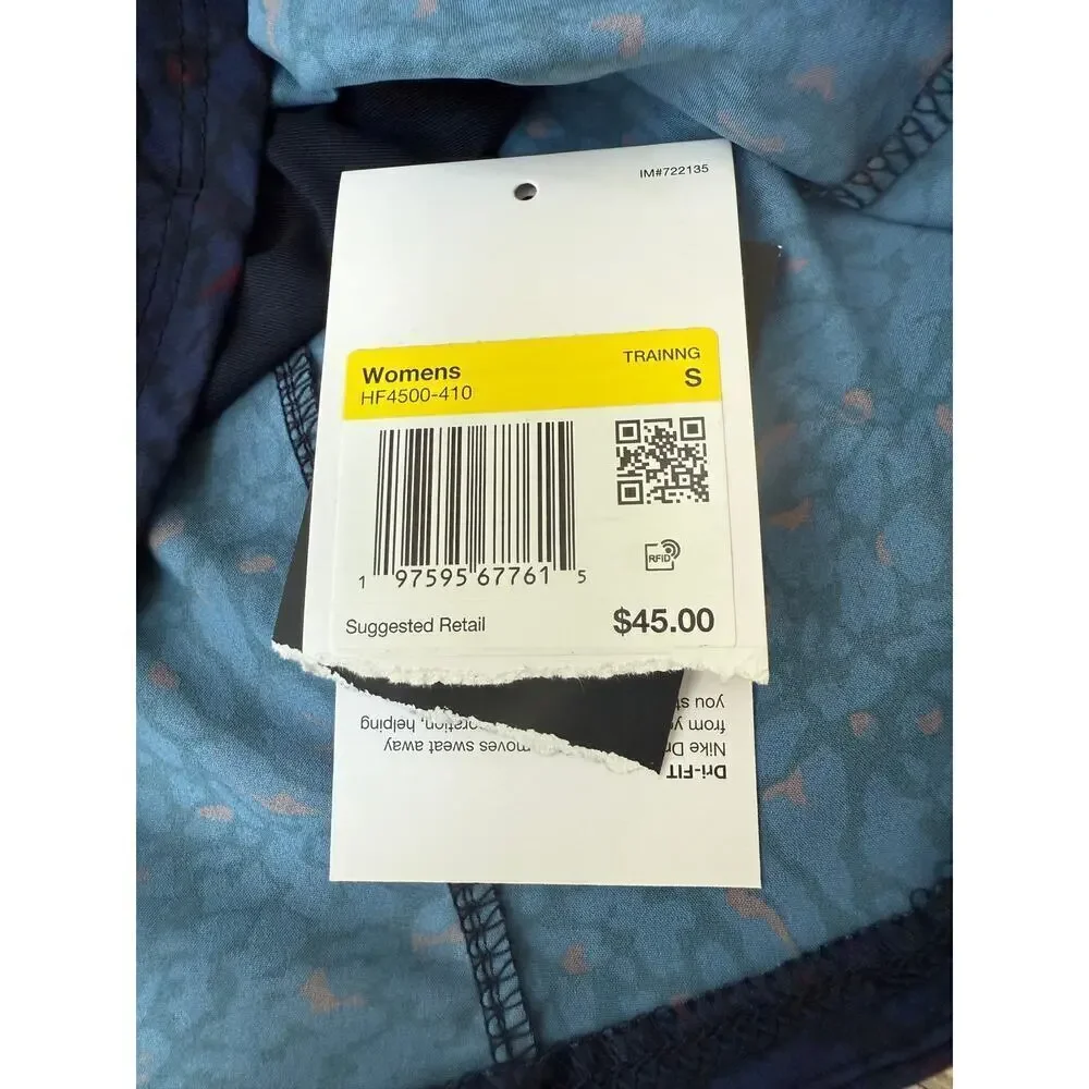 Nike Women's Midnight Navy One Dri-Fit Mid-Rise 3” Brief-Lined Shorts Size S